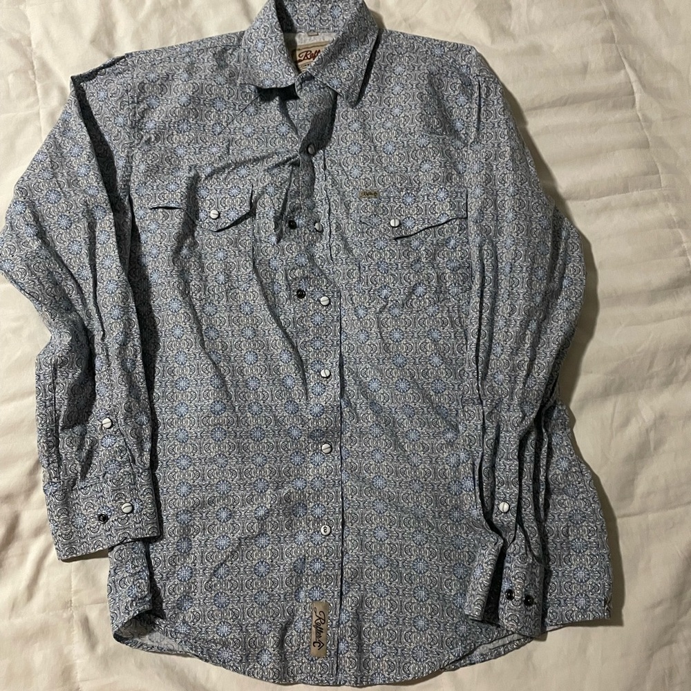 Rafter C pearl snap button down size medium